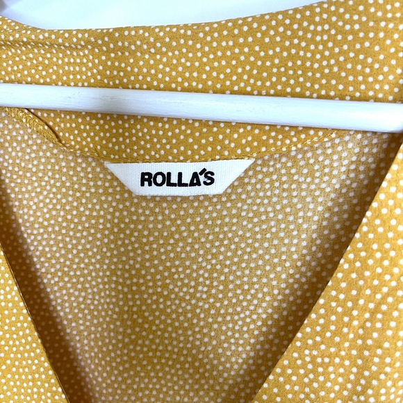 Rolla's Mini Dress - Milla Dress Yellow Mini Spot Dress Tie Waist Women’s Large - Picture 9 of 17